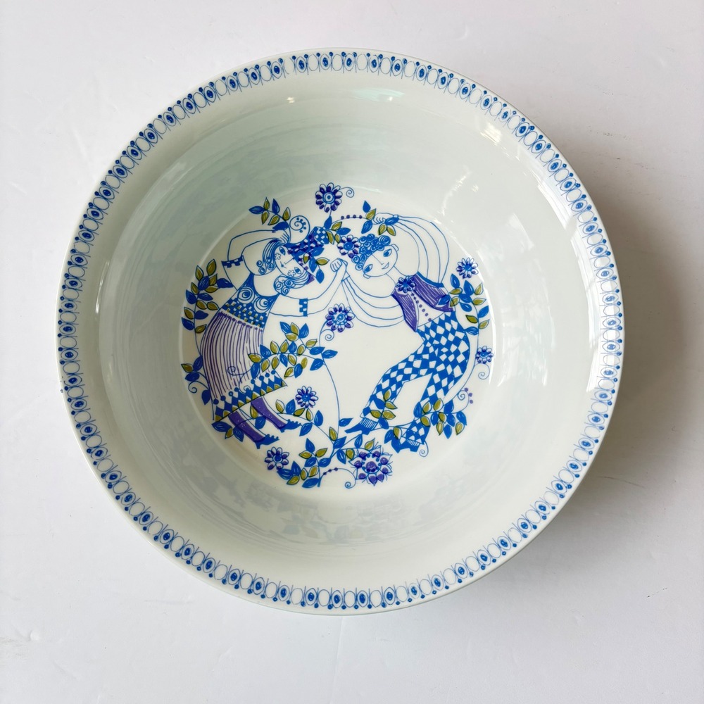 Turi Design Lotte Serving‎ Bowl Norway Vintage Folk Art Ceramic Serving Dish 9"